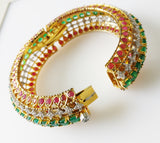 60.71ct Ruby and Emerald and Diamond Bangle