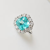 9.19ct Paraiba and Diamond Ring