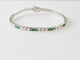 5.52ct Diamond and Emerald Bracelet