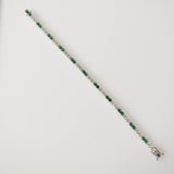 5.52ct Diamond and Emerald Bracelet
