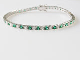 5.73ct Diamond and Emerald Bracelet
