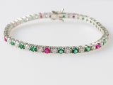 5.35ct Ruby & Emerald and Diamond Bracelet