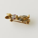 0.75ct Diamond and Ruby Brooch