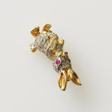 0.75ct Diamond and Ruby Brooch