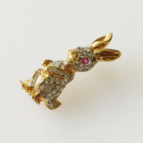 0.75ct Diamond and Ruby Brooch