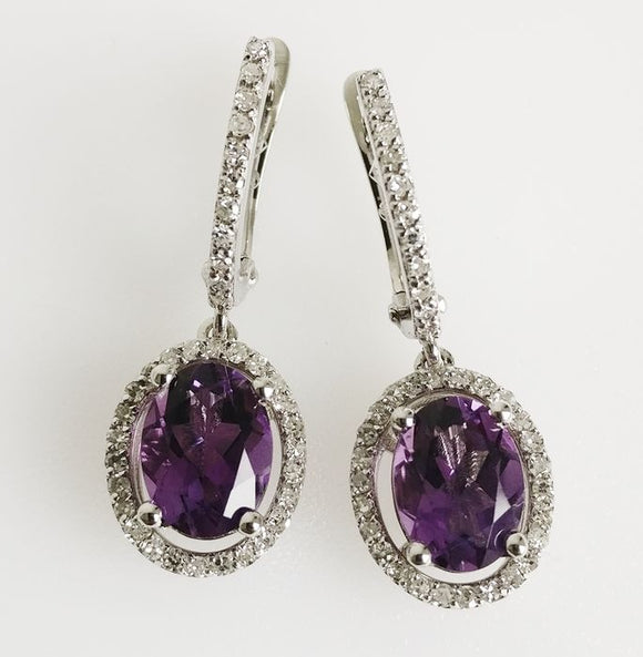 2.53ct Amethyst and Diamond Earrings