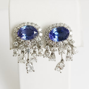 7.68ct Tanzanite and Diamond Earrings