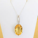 19.51ct Citrine Necklace with pendant