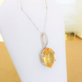 19.51ct Citrine Necklace with pendant