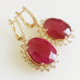 22.41ct Ruby and Diamond Earrings