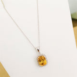 3.05ct Citrine Necklace with pendant