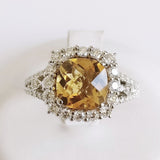 3.98ct Citrine and Diamond Ring