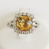 3.98ct Citrine and Diamond Ring