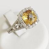 3.98ct Citrine and Diamond Ring