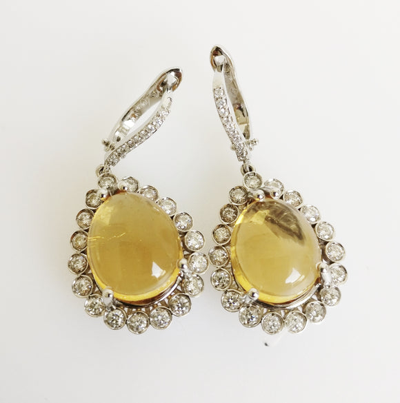 15.13ct Citrine and Diamond Earrings