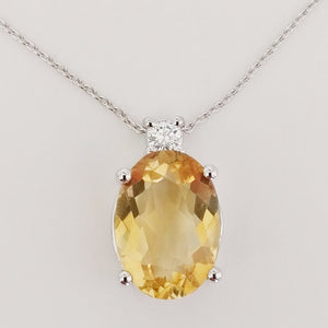 5.73ct Citrine and Diamond Necklace with pendant