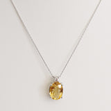 5.73ct Citrine and Diamond Necklace with pendant