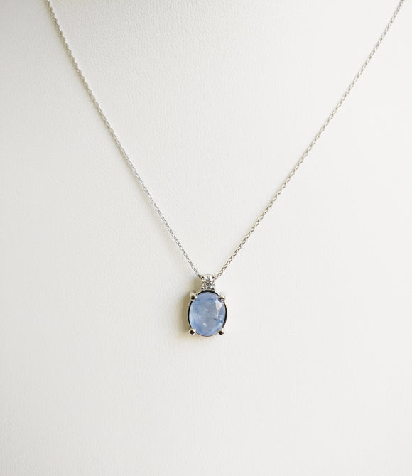 4.50ct Sapphire and Diamond Necklace with Pendant