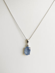 3.85ct Sapphire and Diamond Necklace with Pendant