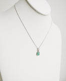 1.29ct Emerald and Diamond Necklace with Pendant