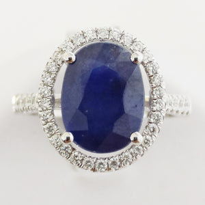 5.25ct Sapphire and Diamond Ring