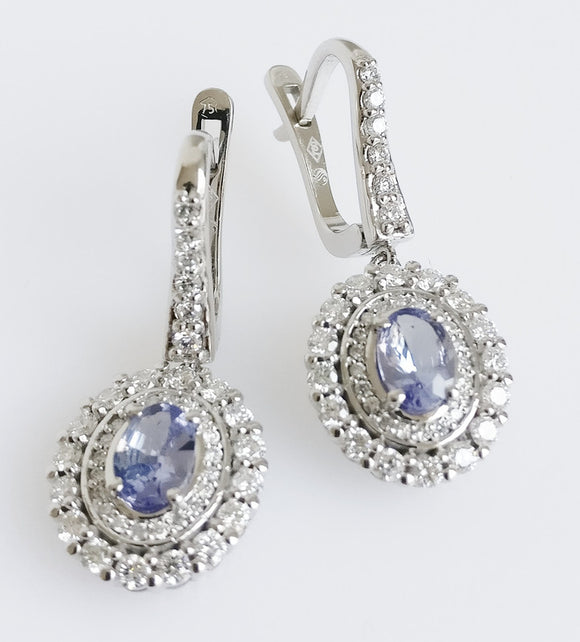 2.59ct Tanzanite and Diamond Earrings