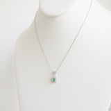 0.76ct Emerald and Diamond Necklace with Pendant