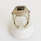 21.90ct Smokey Quartz and Tourmaline Ring