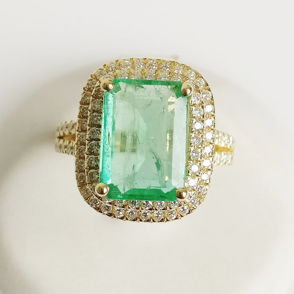 3.91ct Emerald and Diamond Ring