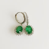 3.08ct Emerald and Diamond Earrings