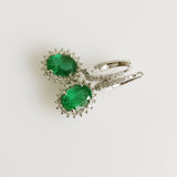 3.08ct Emerald and Diamond Earrings