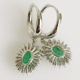 3.08ct Emerald and Diamond Earrings