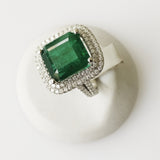 7.63ct Emerald and Diamond Ring