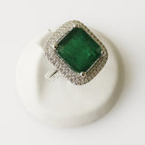 7.63ct Emerald and Diamond Ring