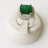 7.63ct Emerald and Diamond Ring