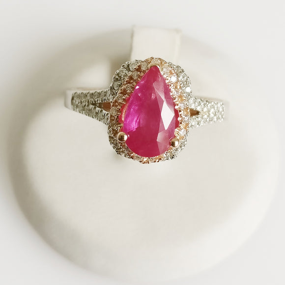 2.13ct Ruby and Diamond Ring