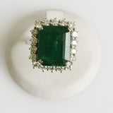 9.81ct Emerald and Diamond Ring