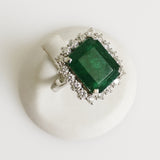 9.81ct Emerald and Diamond Ring