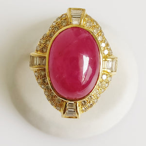 17.02ct Ruby and Diamond Ring