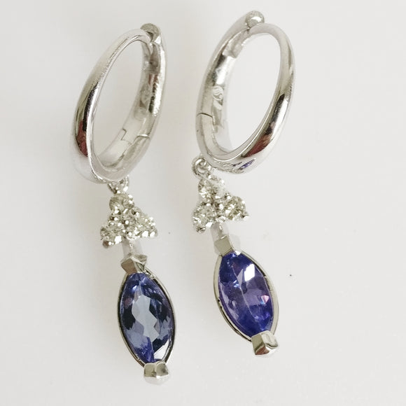 1.36ct Tanzanite and Diamond Earrings