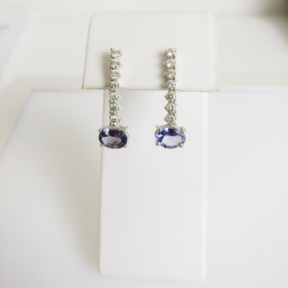 3.11ct Tanzanite and Diamond Earrings