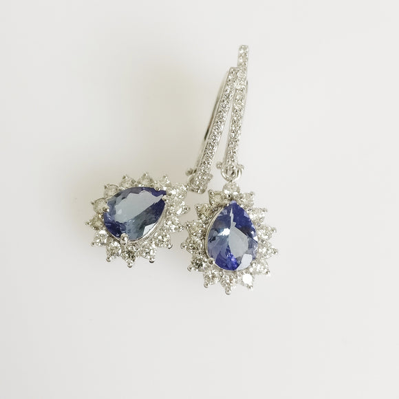 2.93ct Tanzanite and Diamond Earrings