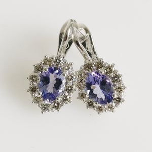 2.64ct Tanzanite and Diamond Earrings