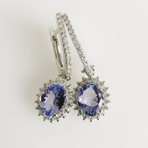 2.64ct Tanzanite and Diamond Earrings