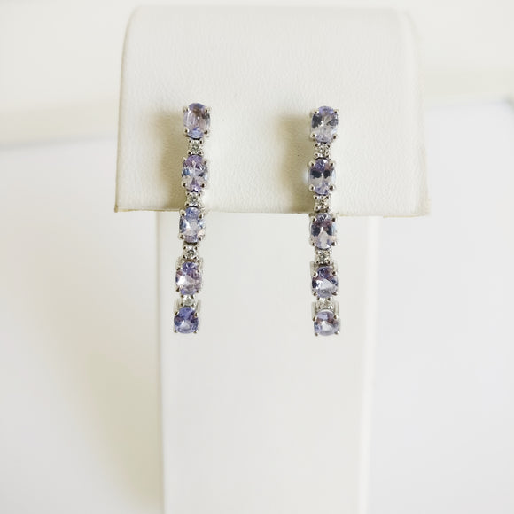 1.97ct Tanzanite and Diamond Earrings