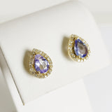 1.30ct Tanzanite and Diamond Earrings