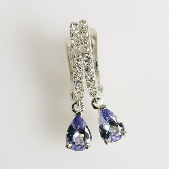 1.08ct Tanzanite and Diamond Earrings