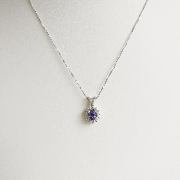 1.18ct Tanzanite and Diamond Necklace with Pendant