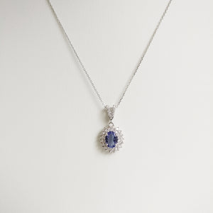 1.38ct Tanzanite and Diamond Necklace with Pendant