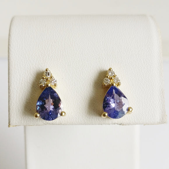 2.16ct Tanzanite and Diamond Earrings